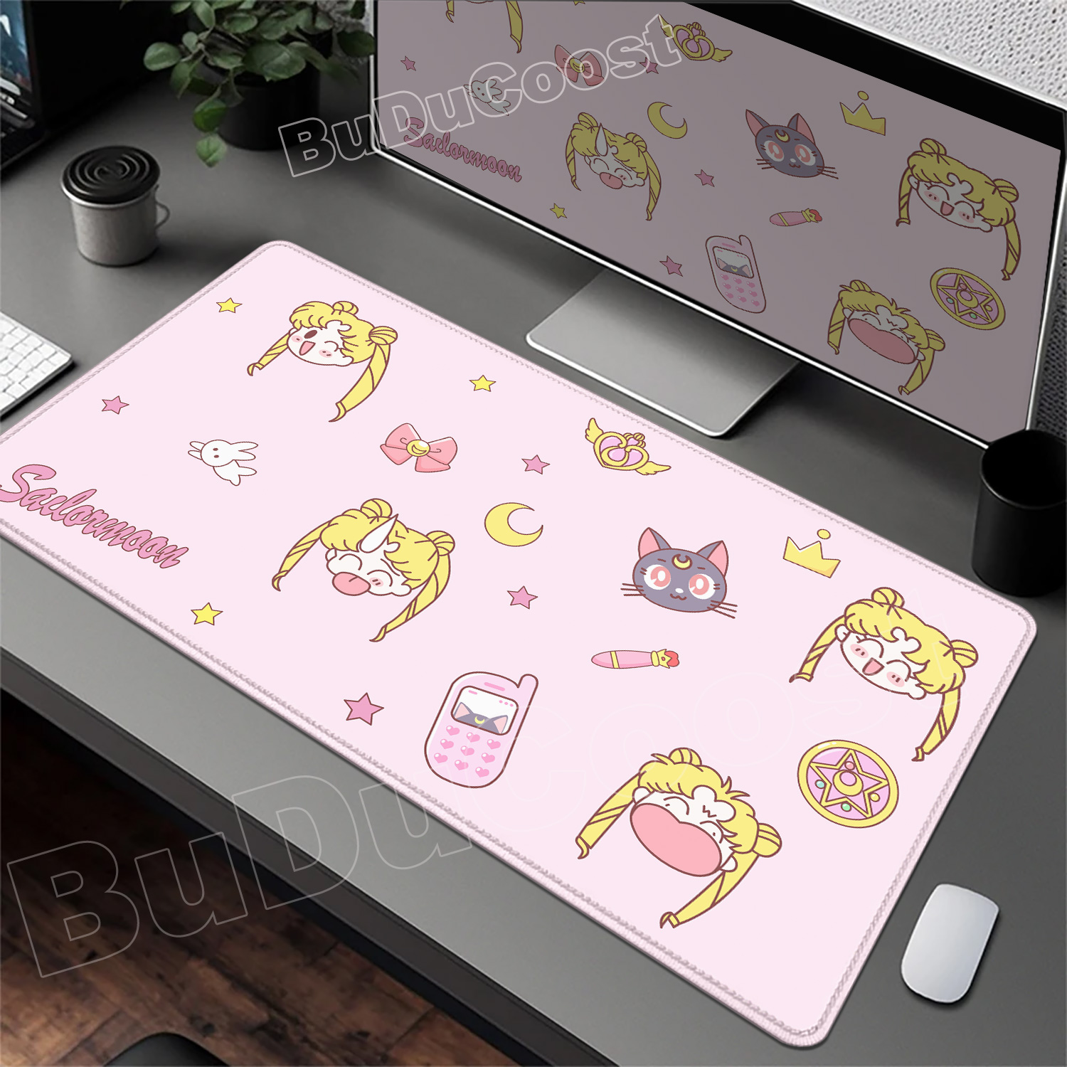 Gaming Accessories Pink - Alas Meja Merah Muda Cantik Anime