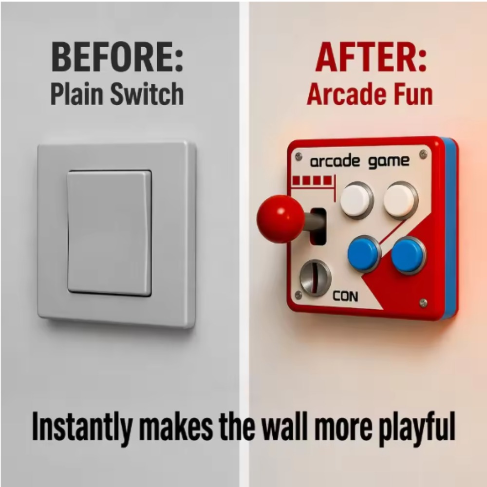 Gaming Accessories Bedroom - Penutup Pelat Sakelar Joystick Arcade Retro,