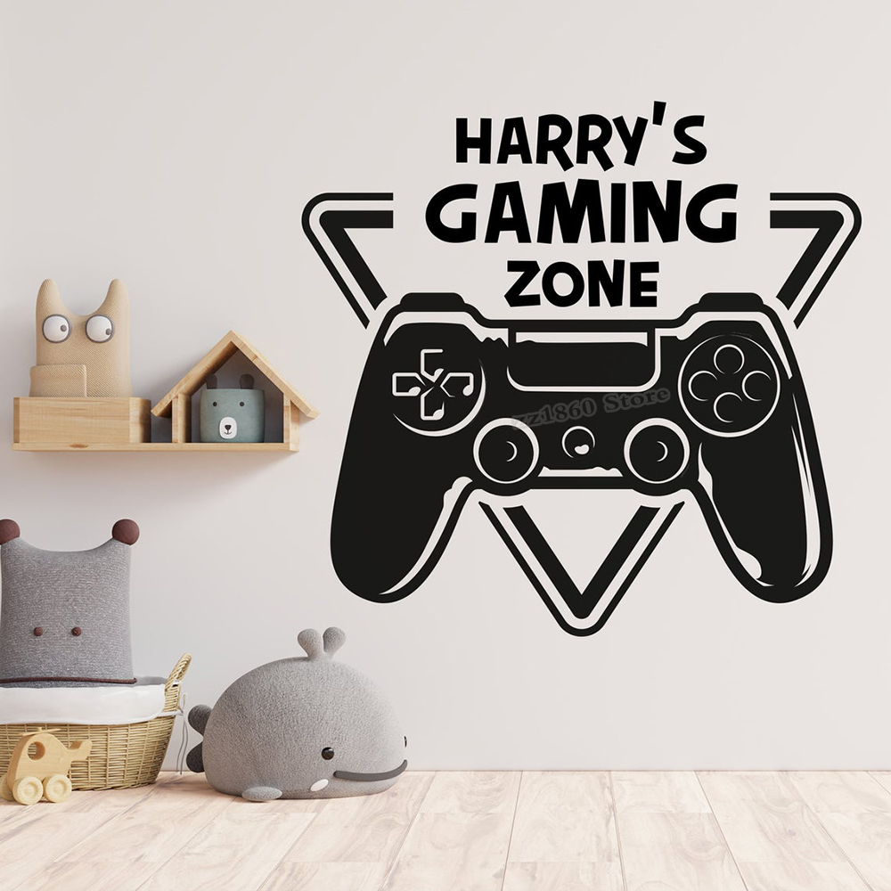 Gaming Accessories Bedroom - Stiker Dinding Zona Permainan Nama Sesuai
