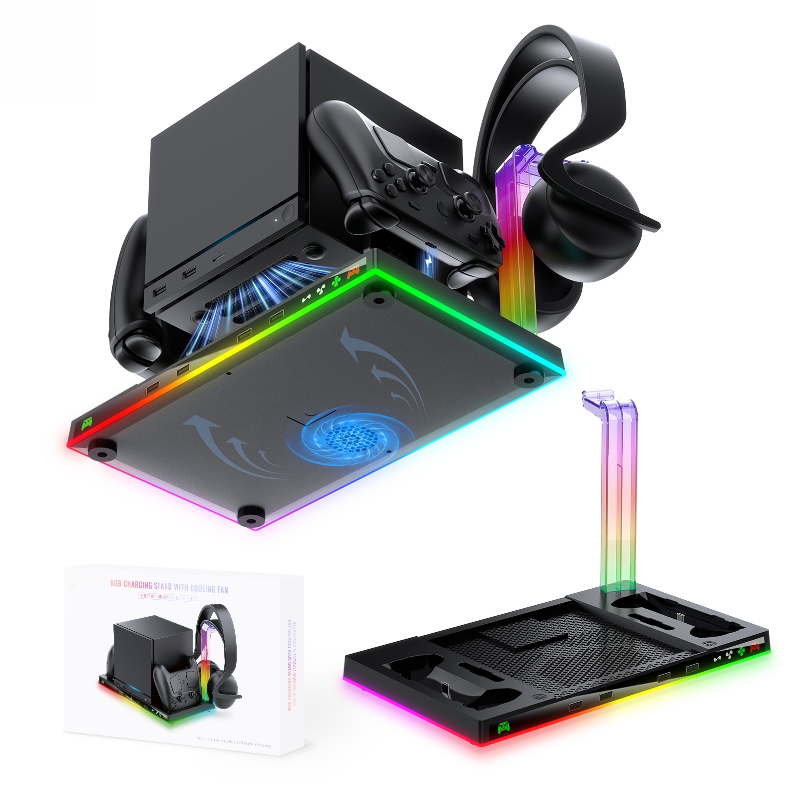 Untuk Dudukan Pengisi Daya Ste - Headset Stand Rgb ulasan dan harga